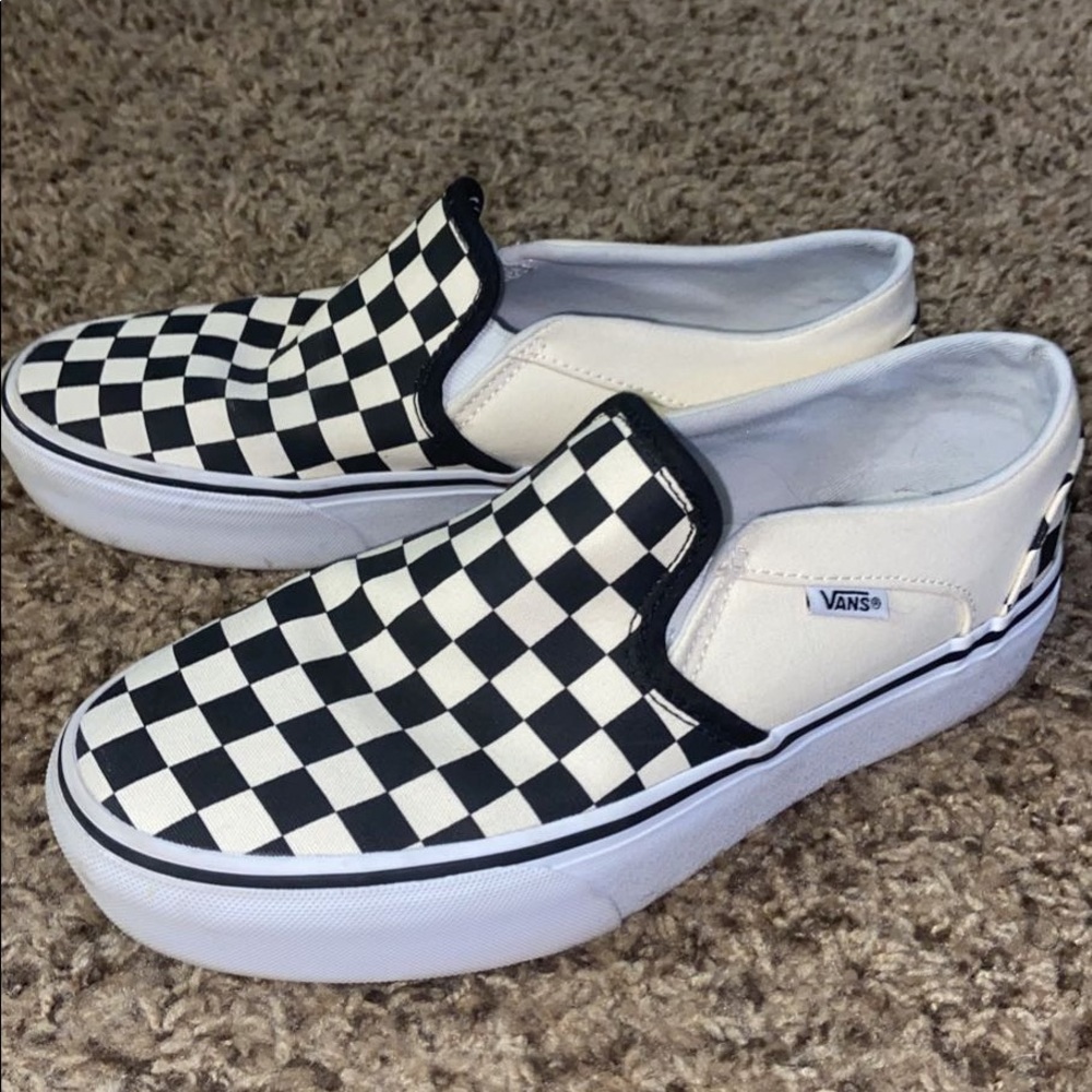 Platform Slip On Checkered Vans